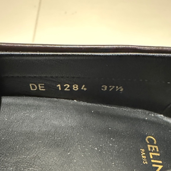 Celine Dark Brown Loafers with Gold Detail - Picture 6 of 6